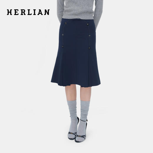 HERLIAN 2026年春季新品蝴蝶结装饰鱼尾裙半裙 商品图0