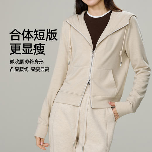 【醋酸-连帽开衫卫衣】逸阳春秋款宽松显瘦休闲运动开衫短外套5226 商品图5