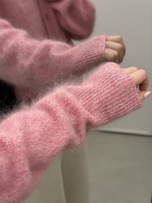 工厂已放假，年后发货！2025秋冬新款“莫奈花纱”立领拉毛羊毛开衫95%羊毛+5%羊绒拉毛工艺 商品图7