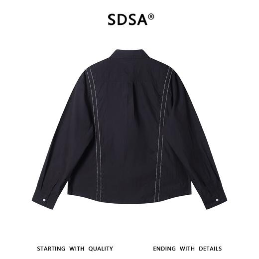 31228SDSA男士秋冬新款痞帅男装韩版简约明线翻领长袖衬衫百搭宽松衬衣 商品图5