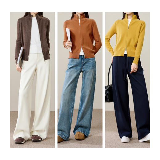 【双拉链-针织衫】逸阳春秋款软糯弹力双拉链毛衣开衫外套5373 商品图4