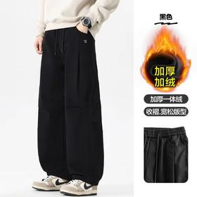 F010778高品质加绒加厚刺绣全棉水洗休闲工装裤