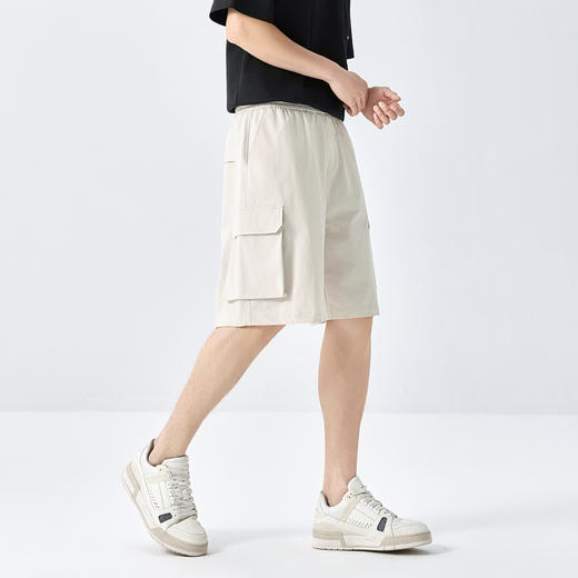 GXG男装【工装口袋】25夏季时尚松紧腰系绳男式宽松休闲五分短裤K&C 商品图8
