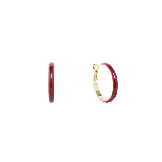 三彩2026新款新年酒红滴釉耳圈耳环S925银针复古国风喜庆聚会氛围 商品图2