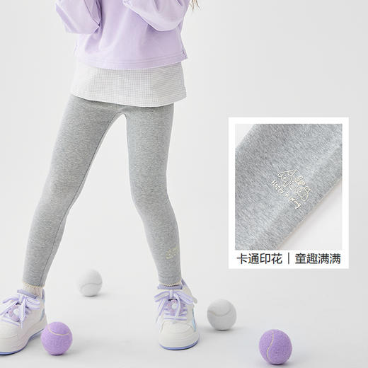 巴拉巴拉童装儿童打底裤女童春秋文艺印花休闲裤甜美可爱花边长裤 商品图3