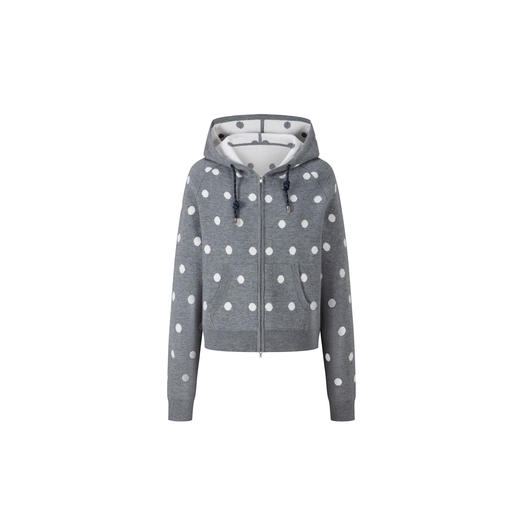 HERLIAN 2026年春季新品波点撞色连帽女士针织外套连帽拉链开衫 商品图4