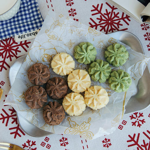 【79元3盒】【小曲奇】0色素，0起酥油、0防腐剂、0膨松剂 黄油小花、巧克力味、抹茶味 3个口味都好吃！1.21号左右发货，周日不发货 商品图4