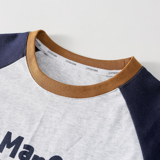 【10A抗菌纯棉】棉花堂休闲撞色插肩袖童装长袖T恤-FA61024 商品图5