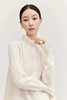 F010779法式气质木耳边半高领立体提花喇叭袖羊毛针织衬衫 商品缩略图3