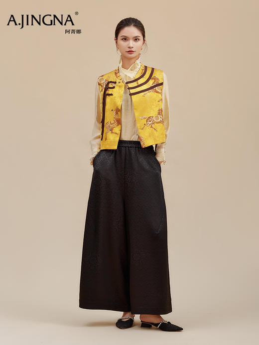 【龙纹骏马】阿菁娜新款提花盘扣马甲龙纹骏马图案中式设计立领无袖叠穿收藏级宝藏F30D203030 商品图3