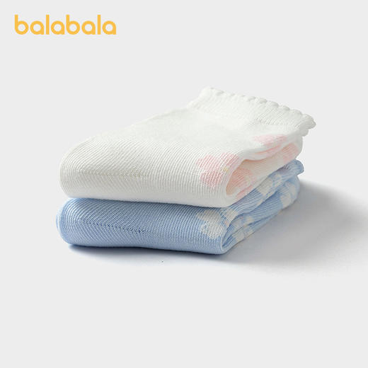 【商场同款】巴拉巴拉儿童袜子春秋女童棉袜甜美袜提花软弹两双装 商品图2