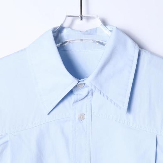 B8051SDSA秋冬新款痞帅男装韩版简约纯色褶皱翻领长袖衬衫百搭宽松衬衣 商品图2