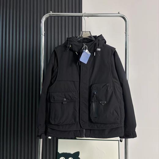 F010759防水防风假两件连帽休闲羽绒服外套 商品图7