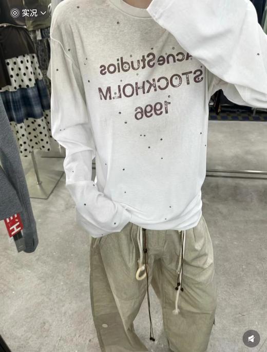 F010718新款抹布系列 破坏复古做旧麻棉长袖T男女同款 商品图1