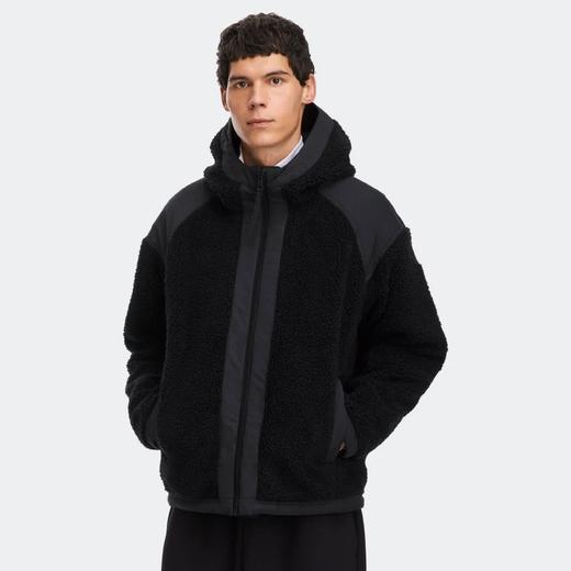 大鹅 双面穿仿羊羔毛拉链连帽夹克抓绒外套 Z-15782 商品图5