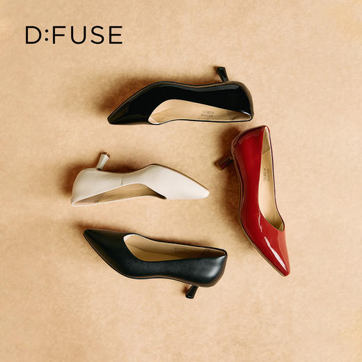 Dfuse迪芙斯2026春季新款尖头低跟舒适单鞋高跟鞋经典通勤高跟鞋DFE1111110 商品图1
