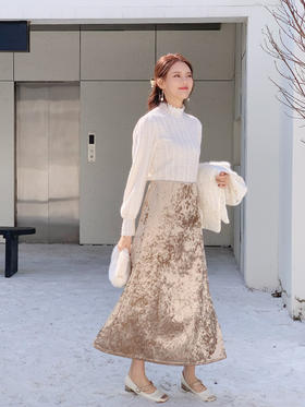 【百图lulu定制】【墨染鱼尾裙】新中式 水墨提花 加绒 鱼尾半裙