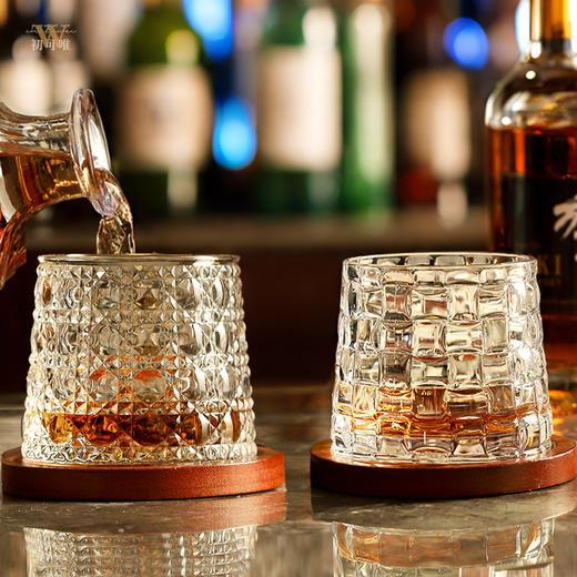 威士忌酒杯洋酒杯水晶解压杯玻璃杯子套装啤酒杯高级感转转杯家用 商品图4