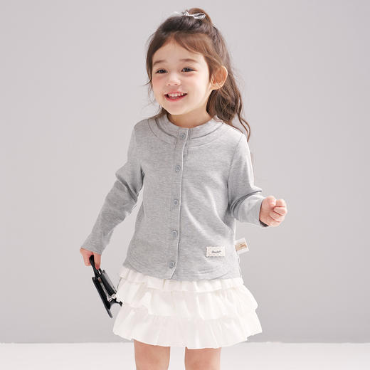 笛莎Deesha 2026春季女童基础时尚假两件针织外套 商品图0