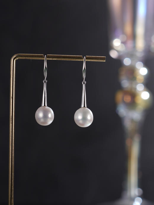 子佩集【‌珀尔之悦】银S925珍珠惜王妃耳环【SPE2472001】10*11mm珠吊球2601 商品图1