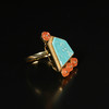夏商绿松石嵌片+西亚高古红玛瑙“花枝俏”戒指 商品缩略图3