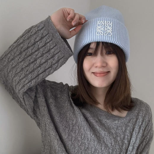 老罗lowe经典兔毛针织冷帽毛线帽 商品图5