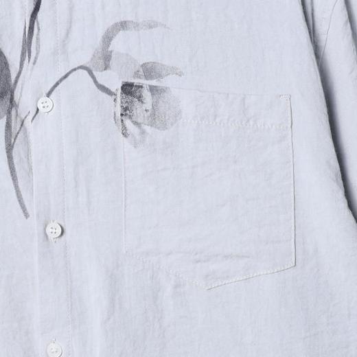 31224SDSA男士秋冬新款痞帅男装简约撞色植物花卉印花设计长袖衬衫百搭 商品图3