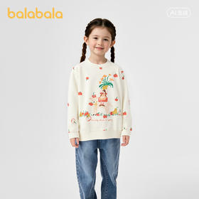 巴拉巴拉童装儿童卫衣女童春装小童圆领卡通趣味印花上衣甜美可爱