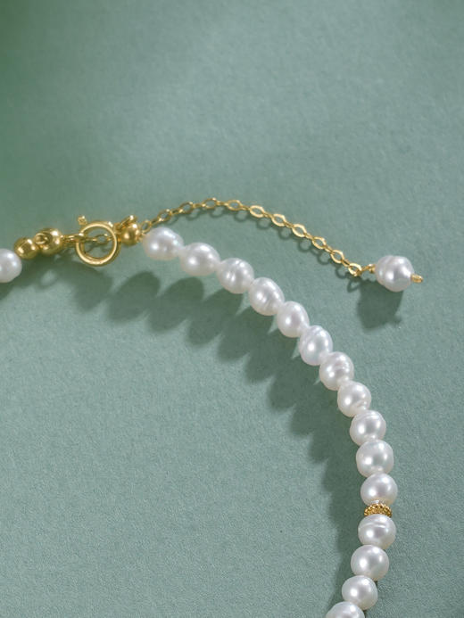 子佩集【如意珠华】银S925珍珠惜王妃手链【SGB0950004】3.7mm珠镀金2601 商品图7