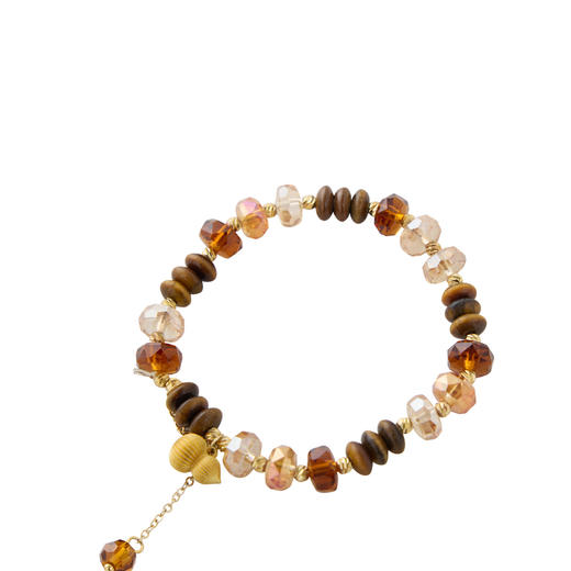 三彩2026新款手工琥珀色串珠镀金葫芦吊坠手链国风复古松弛文艺 商品图4