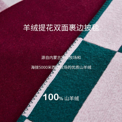 羊绒提花双面裹边披毯  SJF96P978B 商品图2