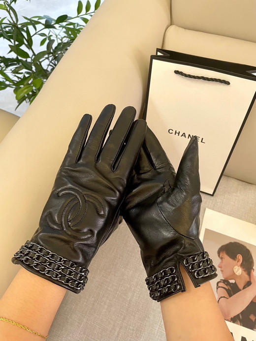 秋冬特惠💰230 香奈儿女士新款高档毛呢短款手套 商品图6