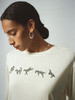 TR她热 小马奔腾 淡黄色钉珠涂鸦小马百搭宽松天丝长袖T恤打底衫 商品缩略图0
