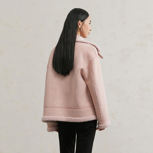 NEELLY纳俪商场同款冬季新款羊毛翻领外套女百搭直筒时尚保暖上衣N25114C04560 商品图1