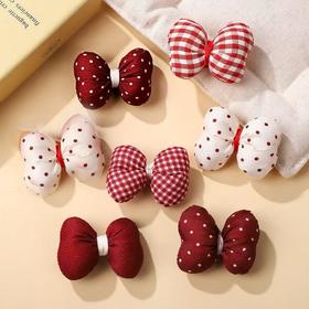 复古立体蝴蝶结配饰（5个/包）丝绒蝴蝶结配饰（5个/包）