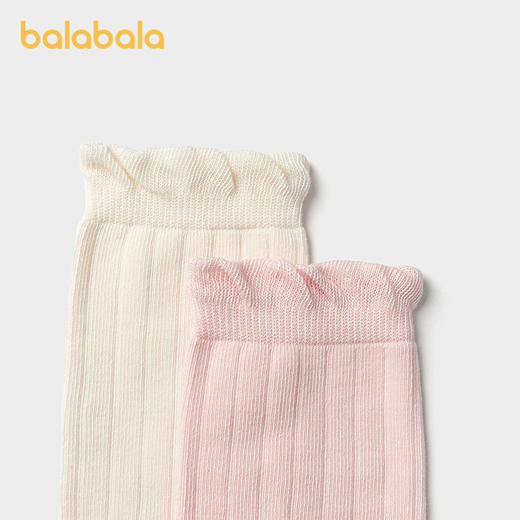 【商场同款】巴拉巴拉儿童袜子春秋女童棉袜中筒袜甜美柔弹两双装 商品图2