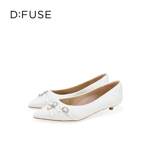 Dfuse迪芙斯2026春季新款尖头交叉带小钻扣轻朋克小猫跟单鞋女鞋DFE1111051 商品图7