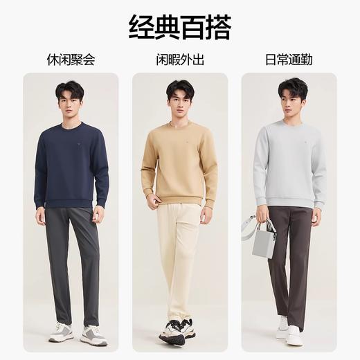 【新疆棉】柒牌男士圆领卫衣秋季新款时尚休闲百搭套头长袖上衣129W70180 商品图5