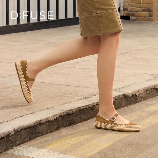 Dfuse迪芙斯2026春季新款编制手工感舒适百搭渔夫鞋玛丽珍单鞋女鞋DFE1111072 商品图5