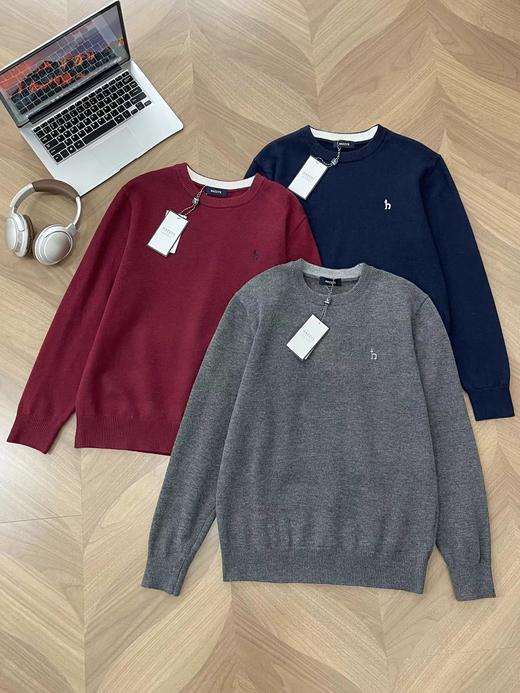 F010711男士羊毛衫2025秋冬季新款纯色圆领针织衫 商品图0