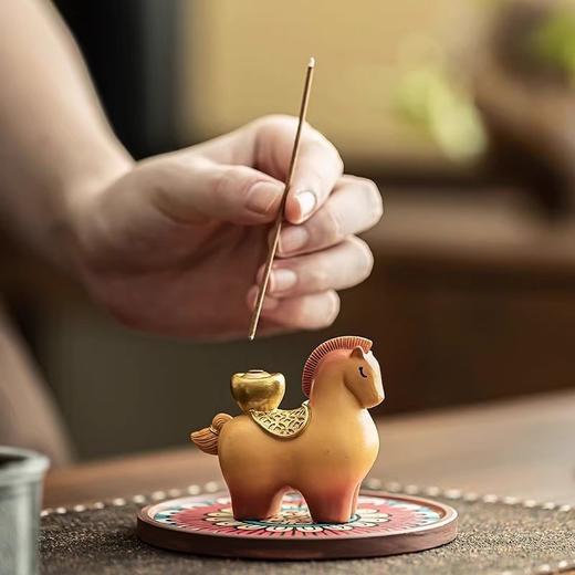 【马年限定❗️马上有钱香插摆件】优雅香伴，寓意满满，马上有财！爆款茶宠家用中式送礼香插香座茶台桌面香薰 商品图4