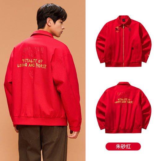 安踏×徐悲鸿奔马图联名 | 天马行空新年欧文加厚茄克172611606 商品图4