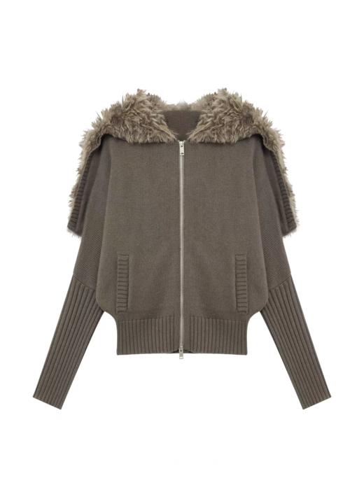 出逃赤岗西/25AWE007/澳羊毛复古披肩式针织开衫 商品图3