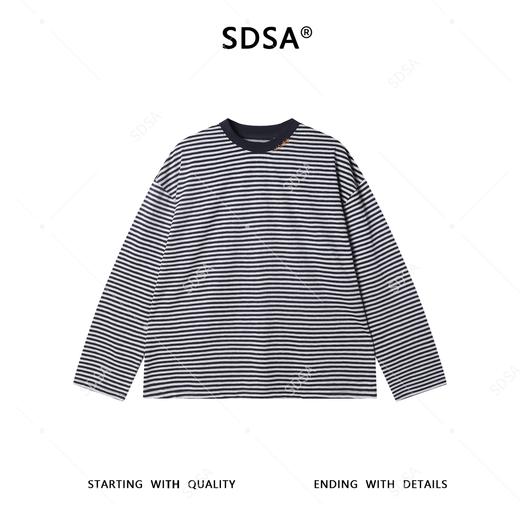 3251SDSA男士秋冬新款痞帅男装韩版简约撞色条纹圆领长袖T恤舒适百搭 商品图1