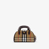 BURBERRY 巴宝莉 女士马术骑士徽标贴片迷你手提保龄球包 格子 8115281 B9368 商品缩略图0