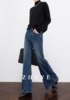 土耳其新作四面弹美拉德复古美式蓝显瘦加绒喇叭裤 商品缩略图12