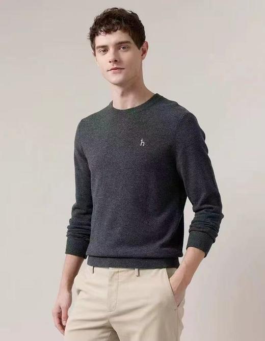 F010711男士羊毛衫2025秋冬季新款纯色圆领针织衫 商品图1