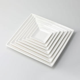 餐厅厨房餐具 方盘 分格盘 椭圆盘 纯白系列 JX