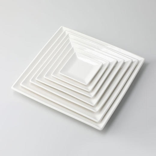 餐厅厨房餐具 方盘 分格盘 椭圆盘 纯白系列 JX 商品图0