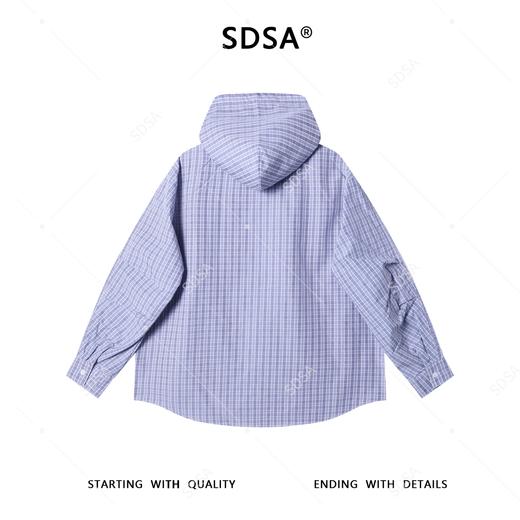 B8031SDSA男士秋冬新款痞帅男装美式复古格子连帽长袖衬衫百搭开衫衬衣 商品图5